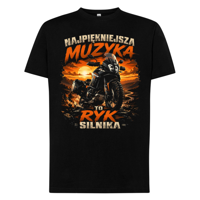 Koszulka Męska dla Motocyklisty - Najpiękniejsza Muzyka To Ryk Silnika
