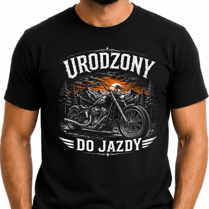 Koszulka Motocyklowa – Urodzony Do Jazdy Dla Motocyklisty