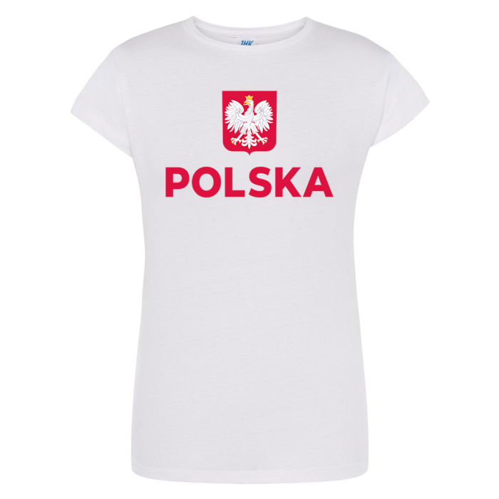 Damska Koszulka Patriotyczna - POLSKA Godło, Koszulka Na Mecz Marsz
