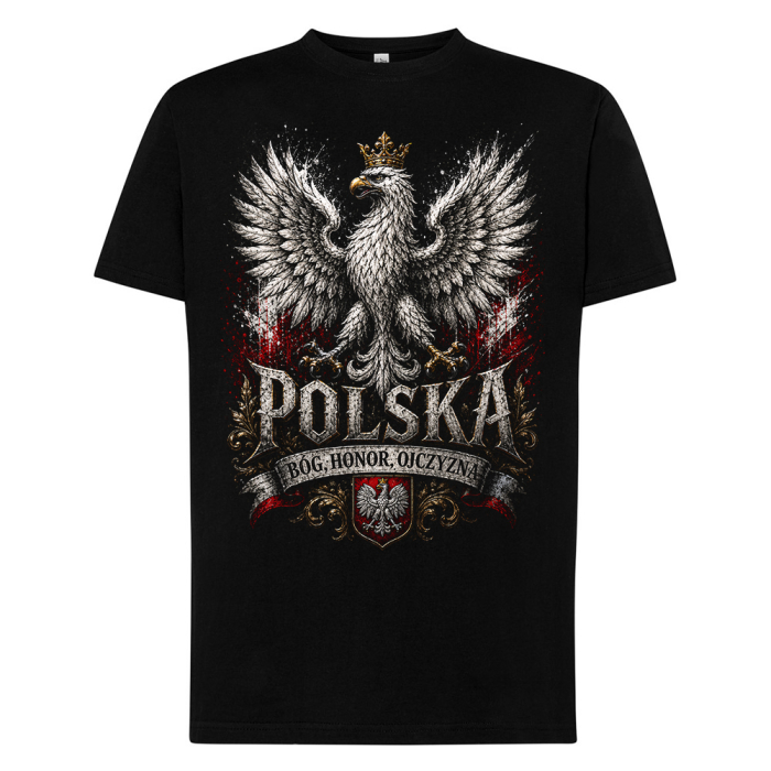 Męska Koszulka Dla Patrioty – POLSKA Bóg Honor Ojczyzna