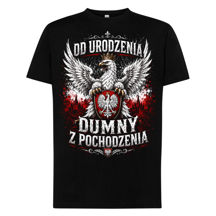 Męska Koszulka Patriotyczna – Od Urodzenia Dumny z Pochodzenia Orzeł Godło