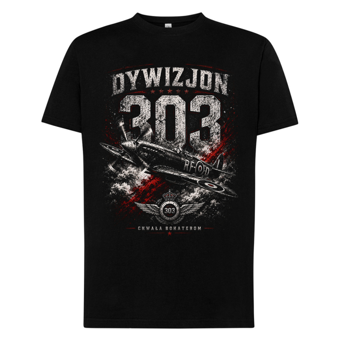 Męski T-Shirt Patriotyczny – Dywizjon 303 Chwała Bohaterom