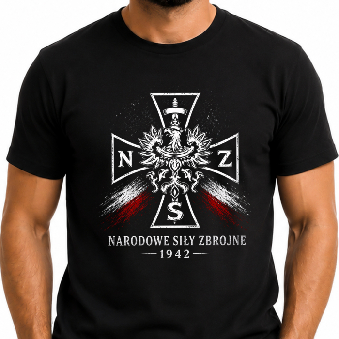 Męska Koszulka Patriotyczna – Narodowe Siły Zbrojne 1942 NSZ