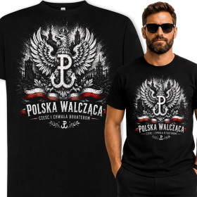 Męska Koszulka Patriotyczna – Polska Walcząca - Cześć i Chwała Bohaterom