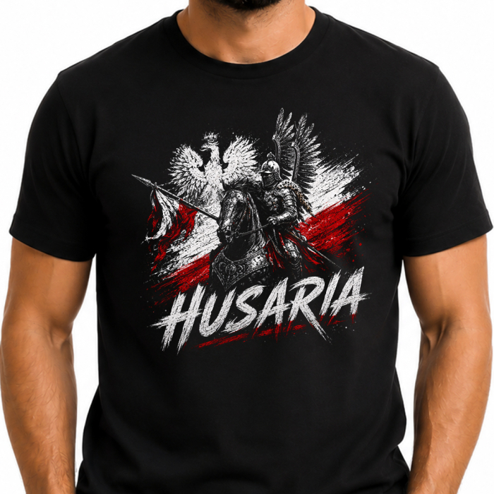 Męska Koszulka Patriotyczna - Husaria Husarz Polska