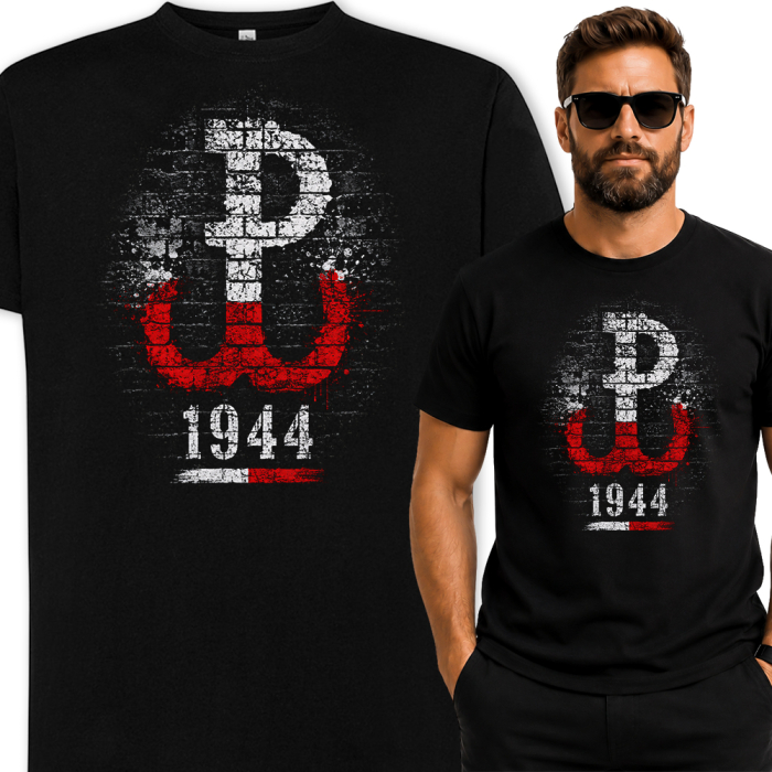 Męska Koszulka Patriotyczna - Polska Walcząca 1944 Symbol Powstania Warszawskiego