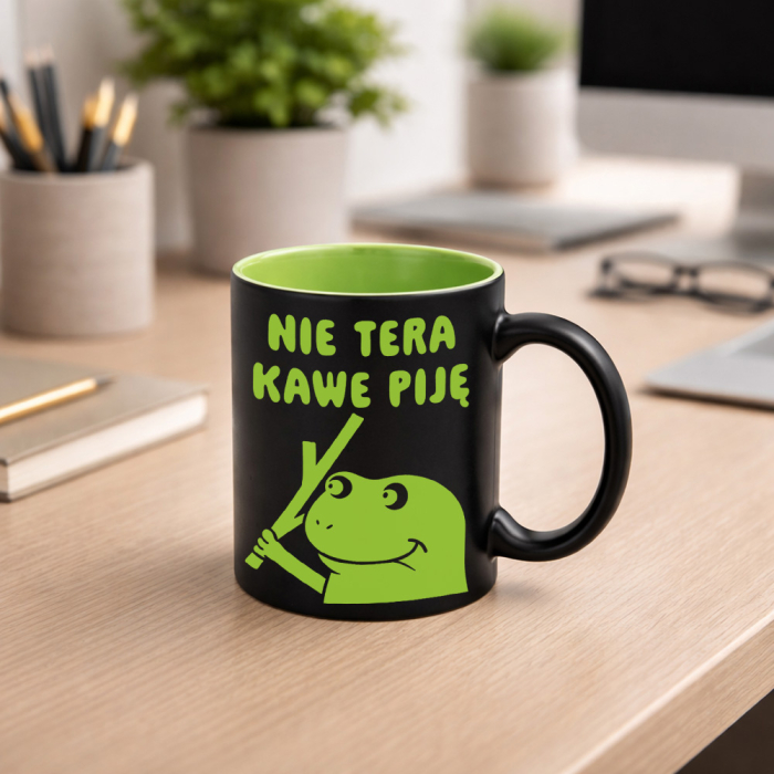 Kubek z Grawerem -NIE TERA KAWE PIJĘ- Śmieszny Prezent dla Niej i dla Niego