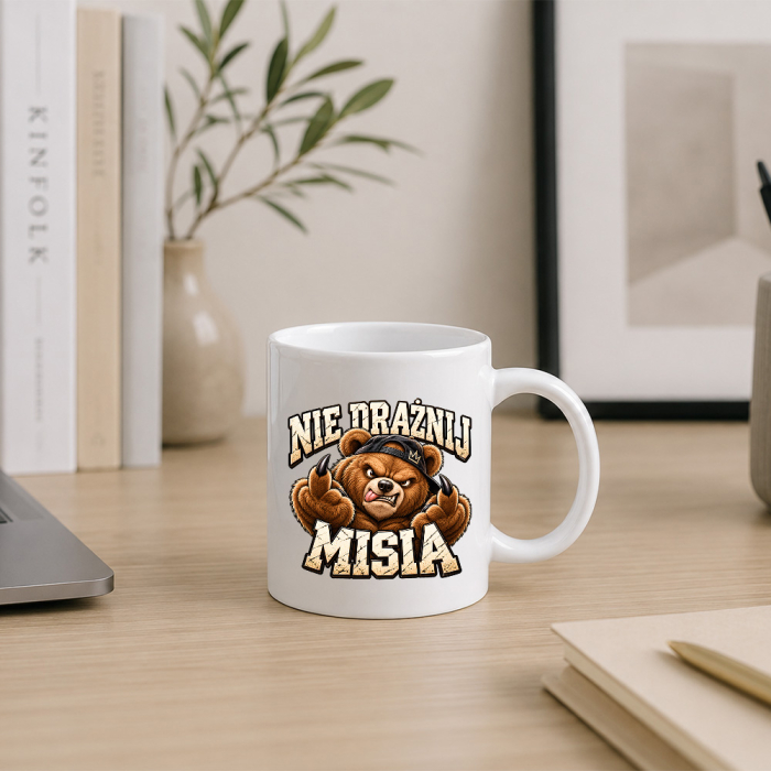 Kubek „Nie Drażnij Misia” – Śmieszny Prezent dla Niego, Humorystyczny Kubek