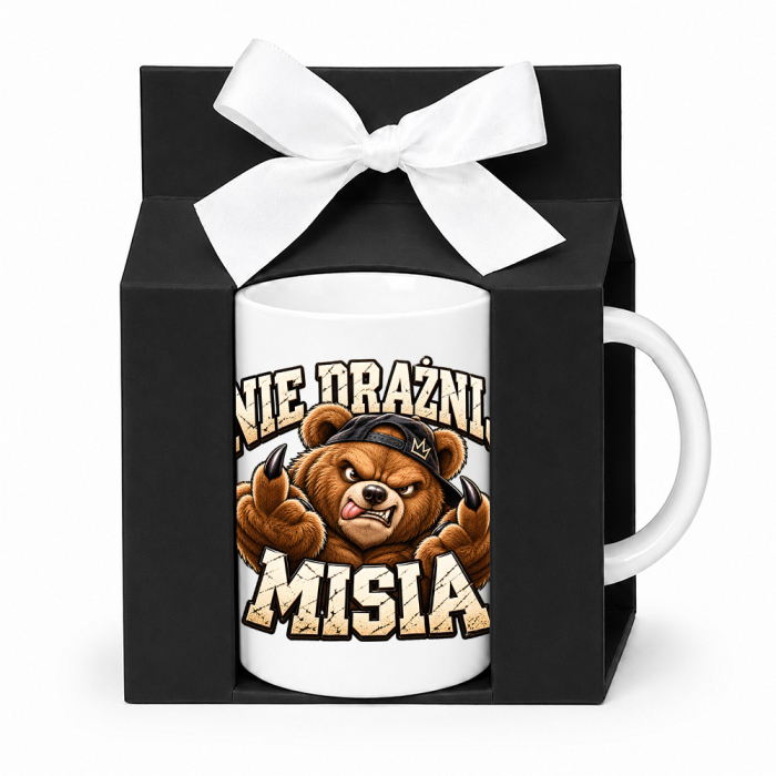 Kubek „Nie Drażnij Misia” – Śmieszny Prezent dla Niego, Humorystyczny Kubek