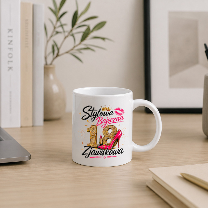 Kubek Na 18 Urodziny - Stylowa, Bajeczna, 18 – Zjawiskowa